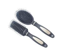 Healvian 2piezas Peine De Plástico Para Mujer Cepillo Antiestático Portátil Masaje Para Cabello Negros