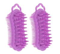 Healvian 2piezas Peine Para Lavar El Cabello De Silicona Unidades Masaje Capilar Exfoliante Capilar Baño Apto Para Hombres y Mujeres Herramienta De Limpieza Del Cabelludo