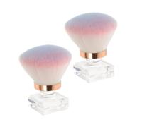 Healvian 2piezas Pinceles Para Polvos Para Uñas y Pies Cepillo Para Plumero Cepillo Limpiador De Uñas Portátil