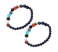Healvian 2piezas Pulsera De Dijes Del Cosmos Sistema Solar y Estrellas Pulsera De Piedras Naturales Para Mujer Unidades