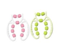Healvian 2piezas Rodillo De Masaje Portátil De Mano Masajeador De Pantorrillas y Muslos Herramienta De Relajación Muscular Ergonómica De Moda Mentha Mambo y Rosado