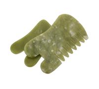 Healvian 2piezas Tabla Raspadora Xiuyu de Herramienta Manual Gua Sha de Piedra Natural para Masaje Facial y Terapias de Belleza Casa Color Natural y Material