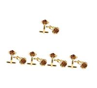 Healvian 3 Pares De Gemelos De Rosas Para Padrinos De Boda Accesorios Para Trajes Prendedores De Camisa Con Rosas Alfileres De Traje Para Hombre Gemelos De Esmoquin Joyería