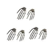 Healvian 3 Pares Pendientes de huesos de de colgante de huesos retro antiguo decoración de joyería punk joyas de halloween moda colgante de Pendientes de mujeres Plata