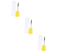 Healvian 3 Piezas cabezal de pulido de uñas máquina de arte de uñas brocas de manicura clavoflo amarillo gel polish verniz gel duro perforar agente de mudanzas colocar cabeza de molienda