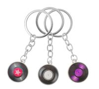 Healvian 3 Piezas Cadena De Llaves De Gramófono Vinilo Llavero Anillos De Llave De Música Retro Registro Colgantes Fiesta Anillos Clave Para La Elaboración Colgante De Música Metal