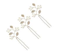 Healvian 3 Piezas Horquilla En Forma De U Horquilla De Perlas Palos De Pelo De Mujer Pasadores De Pelo De Perlas Pasador De Pelo De Hoja Tocado De Boda Para Novia Sombreros Elegantes