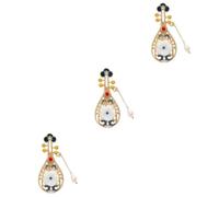 Healvian 3 Piezas Pasador De Pipa Género Broche De Mujer Broche De Laúd Pins De Broche Para Mujeres Boda Broche De Música Joyería De Música Broche Musical Joyería De Laúd Aleación