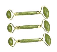 Healvian 3 Piezas Rodillo de Jade Autentico Herramienta de Masaje Facial Masajeador de Rodillos para Cuidado Piel para Empujar el Rostro