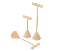 Healvian 3 Piezas Soporte de Exhibición de Pendientes en Forma de T de Terciopelo y Metal, Organizador Compacto para Joyas Alturas Alta, Media y Baja, Adecuado para Mostrador de Venta