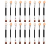 Healvian 30 brochas de maquillaje para ojos: aplicadores de sombra de ojos de aluminio plateado de doble punta, brocha para cejas de doble punta para mujer, de maquillaje para viajes