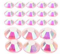 Healvian 3000 Piezas diamantes de imitación redondos con espalda plana encantos de uñas de manicura diamantes de imitación del arte del clavo adornos de uñas gemas del arte del clavo Pink