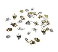 Healvian 32piezas Pegatinas De Uñas Diseño De Araña Calavera y Vintage Adornos Para Uñas Artículos De Manicura Para Mujer Fiesta De Halloween