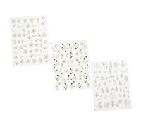 Healvian 3hojas Pegatinas De Flores Para Uñas Decoración Relieve Calcomanías Autoadhesivas Para Nail Art Para Uso Profesional y Casa