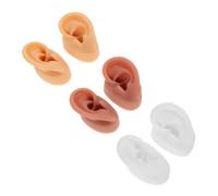 Healvian 3pares Modelo De Enseñanza Del Oído Silicona De Orejas Artificiales Suaves y Flexibles Para Exhibición De Joyas Ayuda De Entrenamiento Profesional Anatomía Del Oído Humano