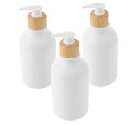 Healvian 3piezas Botellas de Limpieza Rellenables de Pet Dispensador de Jabón Bomba para Baño y Cocina Color Blanco Mate