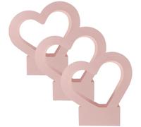 Healvian 3piezas Cajas De Flores Forma De Corazón De Diseño Portátil Para Bodas y Cumpleaños Embalaje Elegante y Duraderox