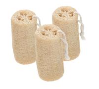 Healvian 3piezas Cepillo de Baño de Lufa Esponja Exfoliante para Ducha para Limpiar el Cuerpo y Espalda Esponjas Naturales de Lufa para Ducha y Baño