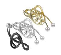 Healvian 3piezas Clip de Nota Pinza Pelo de Metal Detalles de Perla Falsa para Ocasiones Formales Informales Pinzas Elegantes Pelo