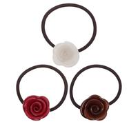 Healvian 3piezas Coleteros Rosas Ajustables Elásticos con Dije de Flor para Mujer Coleteros de Alta Elasticidad Decorativos para Viajes Playa y Fiestas Hawaianas
