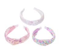 Healvian 3piezas Diadema Anudada Lentejuelas de Brillante Accesorios Cabello de Sirena Diadema Brillo para Fiestas y Uso Diario