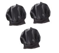 Healvian 3piezas Gorro De Satén De Lado Para Dormir Talla Alta Resiliencia Protección Para Cabello y Suave Color Negro
