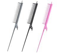 Healvian 3piezas Peine Fino De Fibra De Carbono Ligero y Resistente Para Peinar y Cortar Conjunto De Unidades Colores Gris Rosa y Negro Para Mujeres y Profesionales Del Cabello