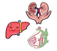 Healvian 3piezas Pin Divertido Para Mochilas y Ropa Broches Decorativos De Metal Con Diseño De Órganos Para Regalar y