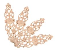 Healvian 4 Apliques de Madera Tallada sin Pintar 32X8 CM para Puertas y Muebles Decoración Artesanal Vintage Molduras Decorativas para Paredes y Armarios Accesorios de Madera Natural