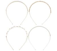 Healvian 4 diademas doradas con diamantes de imitación para boda, con cristales, flores y hojas, para novias, accesorios para el cabello para damas de honor y novias.