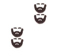 Healvian 4 Juegos Disfraz de Cejas y Barbas Postizas Autoadhesivas de Tela Apariencia Realista para Fiestas Temáticas y Transformaciones Instantáneas en Hombres y Mujeres