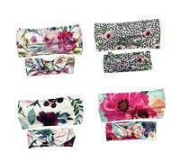 Healvian 4 Pares de Anillos Cabello de Terciopelo, Bandas Elásticas Ajustables, Estampado Animal y Floral, Diademas Creativas para Padres E Hijos, Accesorios Coloridos para Uso Diario