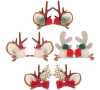 Healvian 4 Pares Horquillas Navideñas Cornamenta Adorno Cabello Cómodo para Fiesta Navidad
