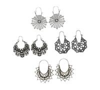 Healvian 4 Pares Pendientes Festoneados Pendientes De Tela De Araña Accesorios Para Las Orejas De Señora Decoraciones De Orejas De Moda Exquisitas Joyas De Oreja Silver Aleación