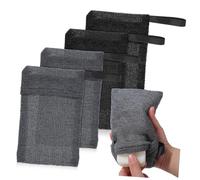 Healvian 4 piezas Bolsa para Jabón Barra con Exfoliante y Malla Bolsa de Nylon Ligera y Cómoda con Cuerda para Colgar para Conservar y Limpiar Jabón Corporal