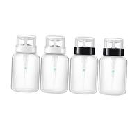 Healvian 4 Piezas botella dispensadora botella de bomba de viaje botella de bombeo botellas de spray Boquilla quitacutilas quit de uñas botella de almacenamiento de líquido botellas de uñas
