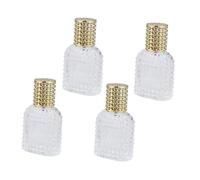 Healvian 4 piezas Botellas de Perfume de Vidrio con Tapa Dorada Pulverizador Recargable Portátil de Frascos Vacíos para Spray Corporal y Viaje Fácil de Rellenar y Limpiar