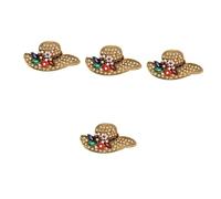 Healvian 4 Piezas broche de ramillete bisuteria mujer bijuteria mujer complementos disfraz broche sombrero regalitos cumpleaños alfiler de perlas Broche de de imitación pedrería
