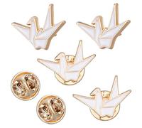 Healvian 4 piezas Broches de Mujer con Diseño Origami de Grulla Broches Imperdibles Decorativos para Ropa y Mochilas Pins Kawaii Versátiles y Adorables para Estilo y Manualidades