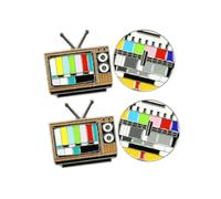 Healvian 4 piezas Broches para Mujer Creativos Forma de Televisor Dos Diseños Accesorios Delicados para Fiesta y Banquete Decoración de Disfraces