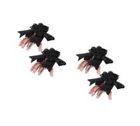 Healvian 4 Piezas Clip Cabello de Mano Cortada de Halloween Negro Lazo y Araña, Cómodo y Versátil para Fiestas de Disfraces y Eventos de Escape