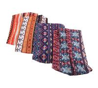 Healvian 4 Piezas Diademas Anudadas Africanas de Yoga de Bandas Elásticas con Estampado Único para Mujer Accesorios Deportivos para Yoga Running y Actividades al Aire