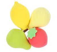 Healvian 4 Piezas Esponjas de Maquillaje Forma de Frutas Suaves y para Polvos y Bases Herramientas Cosméticas para Aplicación Precisa Colores Delicados Aguacate Limón