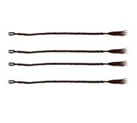 Healvian 4 Piezas Extensión de Coleta Trenzada Sintética Marrón para | Fibra Resistente al Calor, Diseño Trenzado, Aspecto Natural, Uso Cómodo, para Peinados y Sesiones