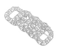 Healvian 4 Piezas Hebilla Metálica para Cinturón Diseño Rectangular de Aleación y Pedrería en Color Plata, Resistente para Pantalones de Trabajo y Chalecos de Traje
