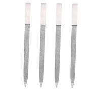 Healvian 4 Piezas Herramientas De Manicura Pulidor De Uñas Lima De Uñas Bloque De Lijado Archivo De Pie De Metal Bloque De Lijado Lijadora De Dedo Acero Inoxidable Silver