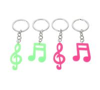 Healvian 4 Piezas llavero de musica llavero de estilo musical Música Nota Keychain llavero con tema musical Encanto de llave de acrílico dijes para colgar bolsos Metal