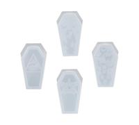 Healvian 4 Piezas Molde de Silicona para Caja de Almacenamiento en Forma de Ataúd Blanco, Resistente y Liso, Adecuado para Actividades DIY Resina y Plástico