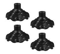Healvian 4 Piezas Protectores Fáciles Patas de Exterior para Sillas de Plástico Negro de Instalar al Resistentes Desgaste, Ideales para Actividades al Aire Libre y Pesca