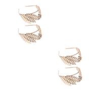 Healvian 4 Piezas Tiara de Novia Hojas Doradas Vintage Estilo para Boda